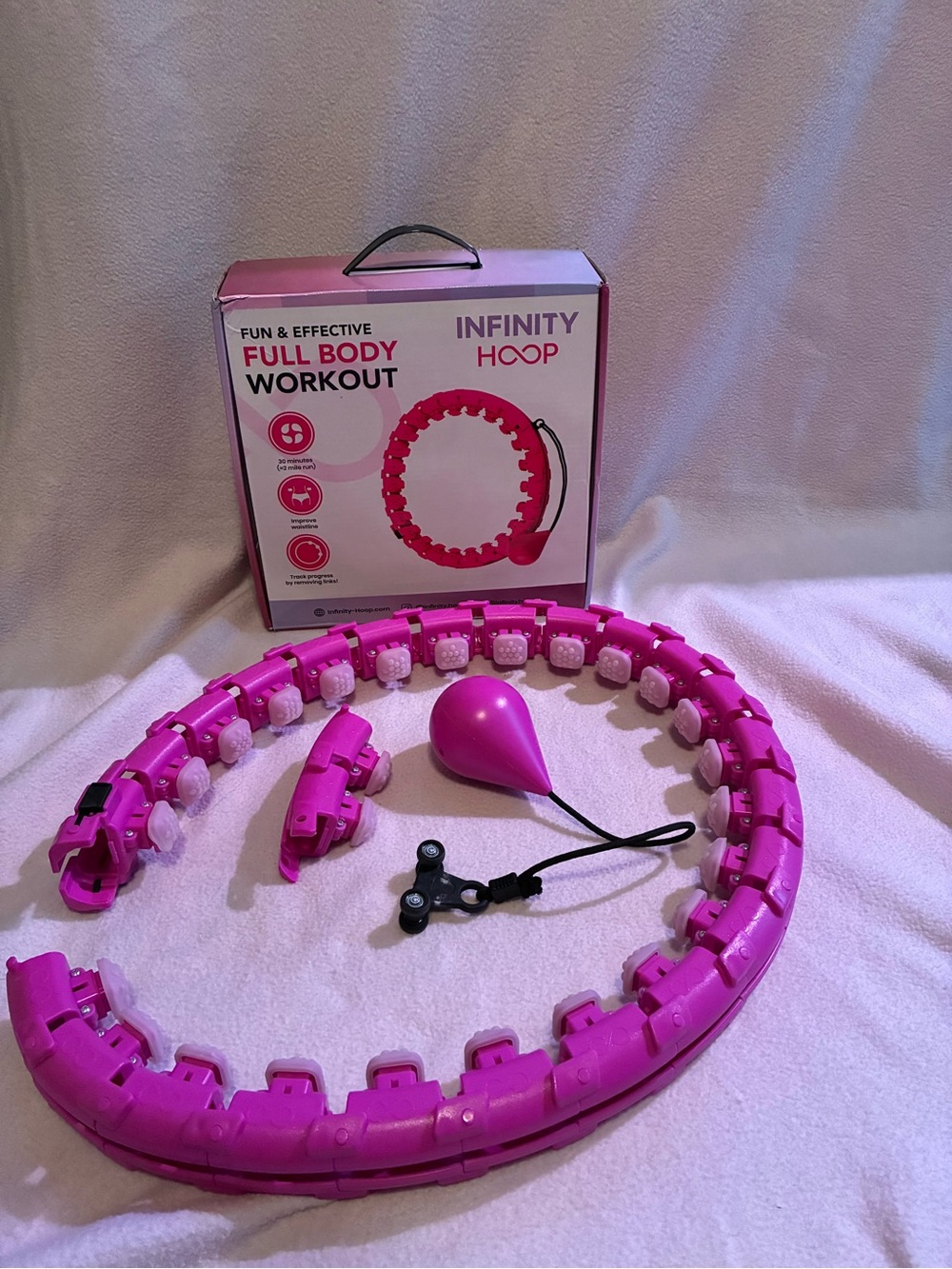 NFINITY Pink Weighted Fitness Hula Hoop 56 inch 26 Links